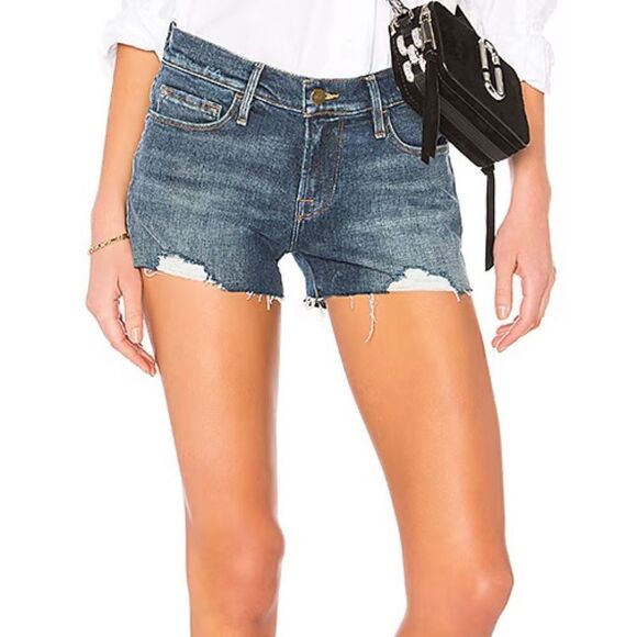 Frame Le Cutoff Denim Distressed Shorts in Sandown Sz 27 - Picture 1 of 11